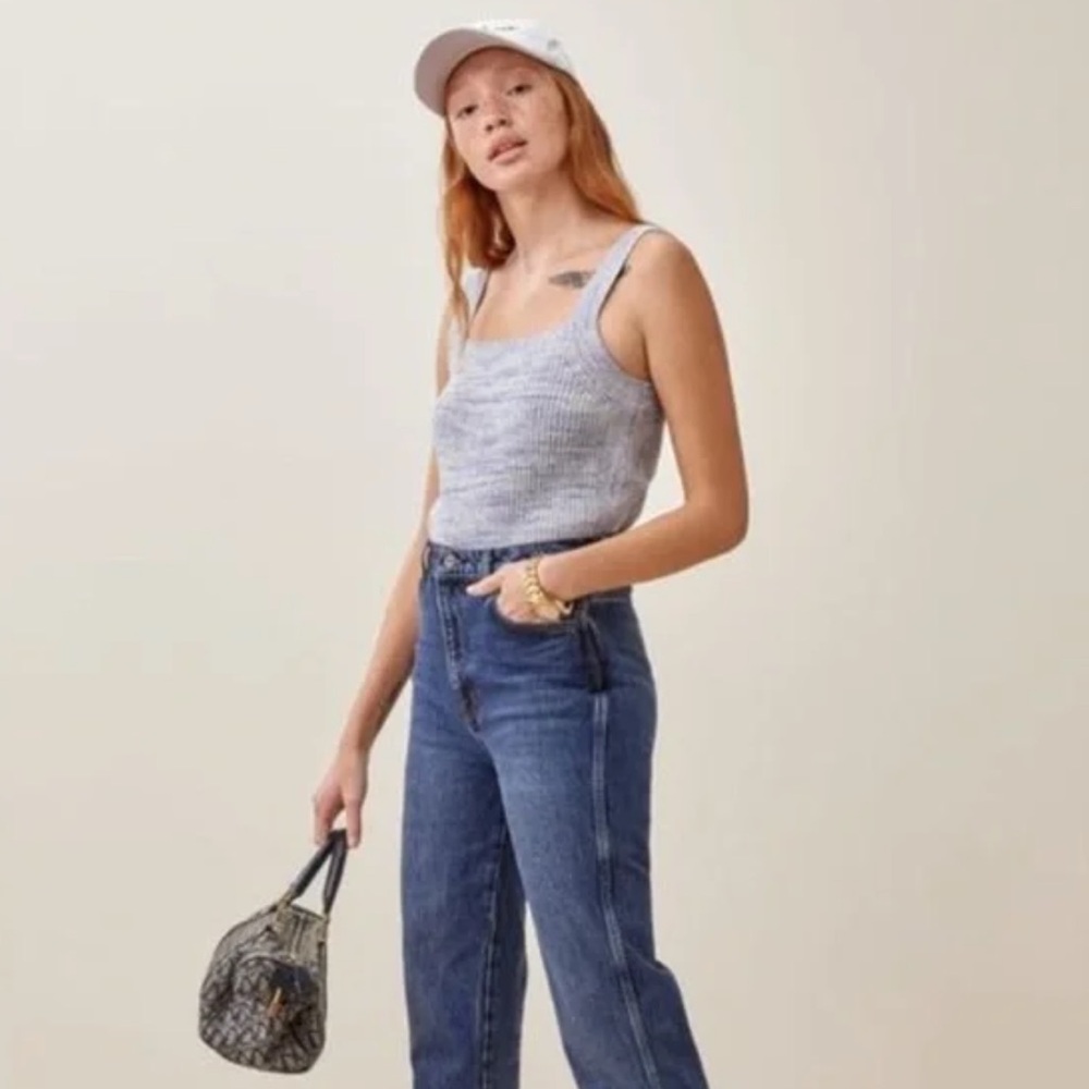 Reformation Knit Yeta Space Dye Sweater Ribbed Size Large